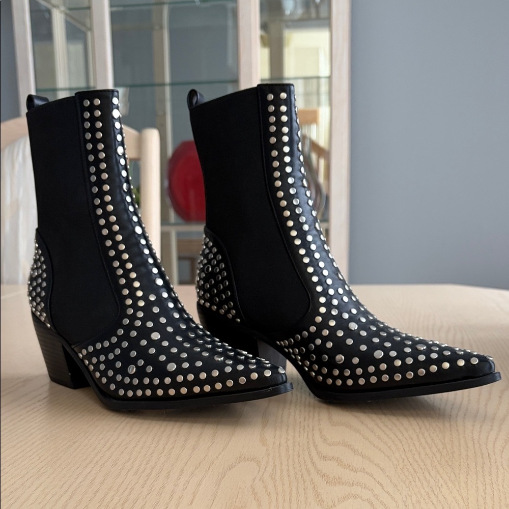 Studded Black Ankle Boots